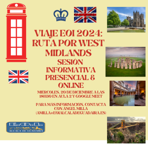 1ª Reunión Informativa Viaje West Midlands 2024